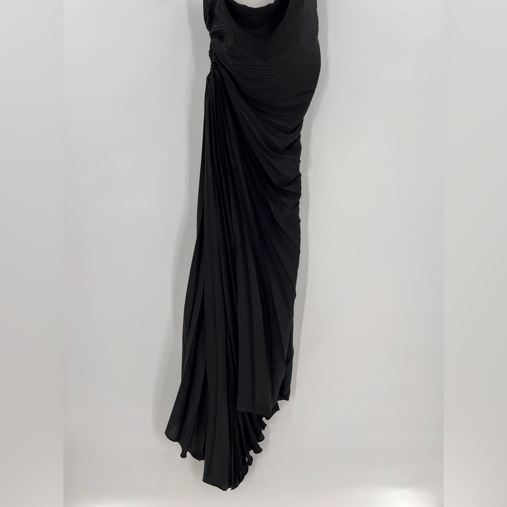 MANGO One-Shoulder Side Cutout Pleated Midi Dress size 6 - Picture 9 of 10